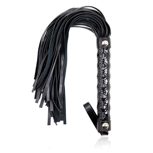 Flogger Patron de Diamante y Mango de Metal 39 cm Negro