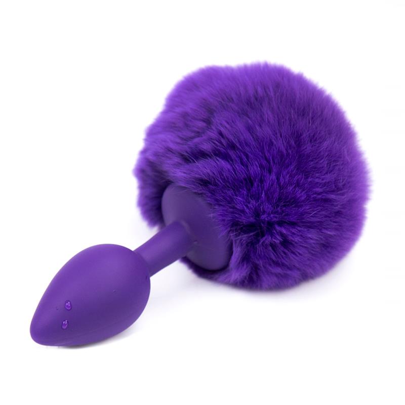 Plugue anal pompom roxo tamanho P