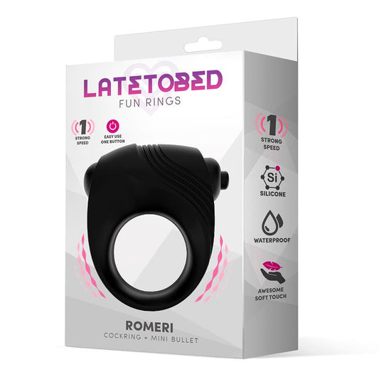 Anel Romeri + Bala Vibratória Silicone Preto