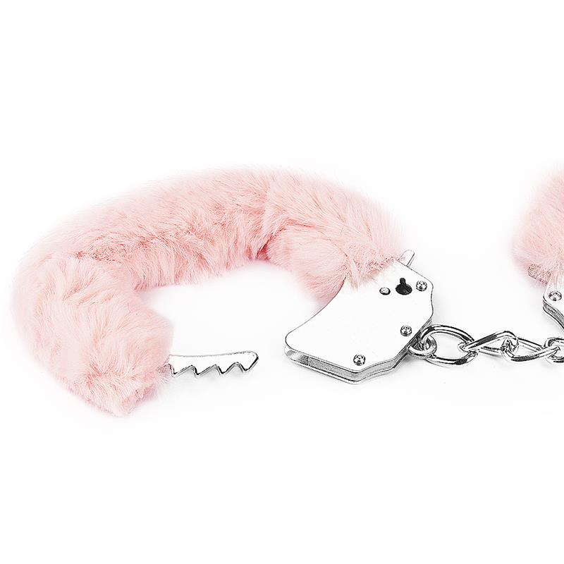 Esposas Metalicas con Pelo Rosa