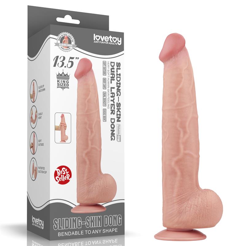 Dildo Dual Layer Piel Retractil 135