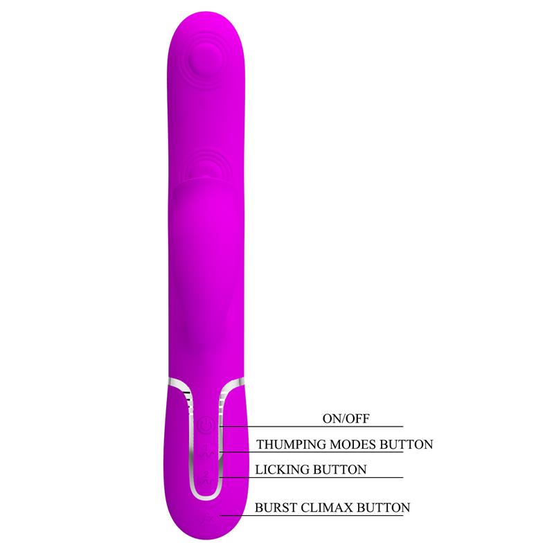 Gigi Vibrador con Licking y Thumping Fucsia