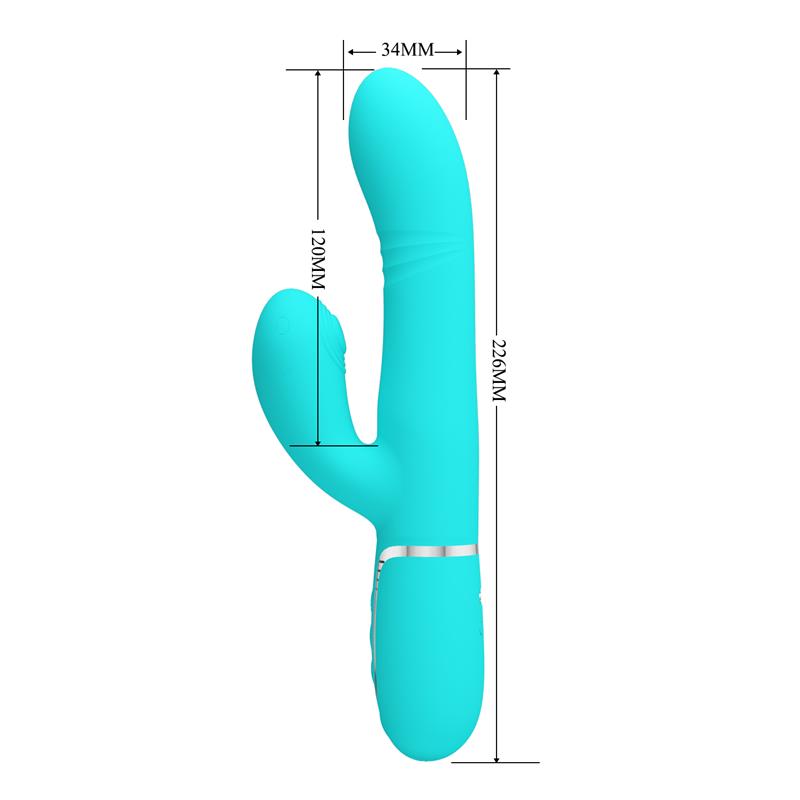 Mariana Vibrador 4 en 1 Silicona Turquesa