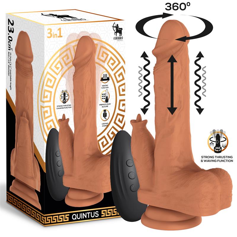 Quintus Dildo con Vibracion Thrusting y Waving 360º 9 23 cm