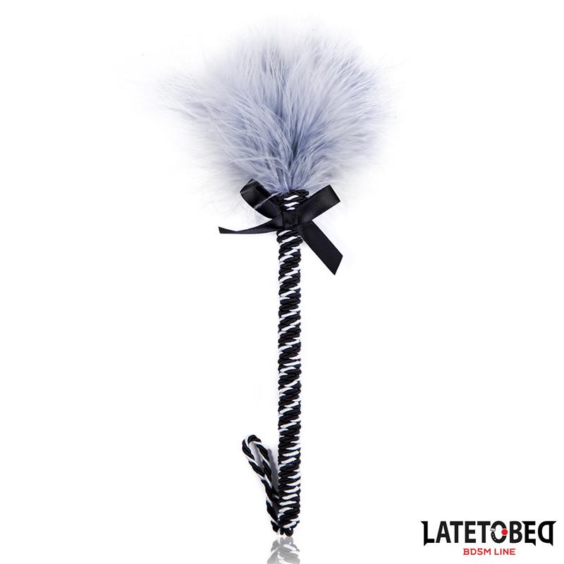 Plumero con Lazo Gris y Negro 25cm