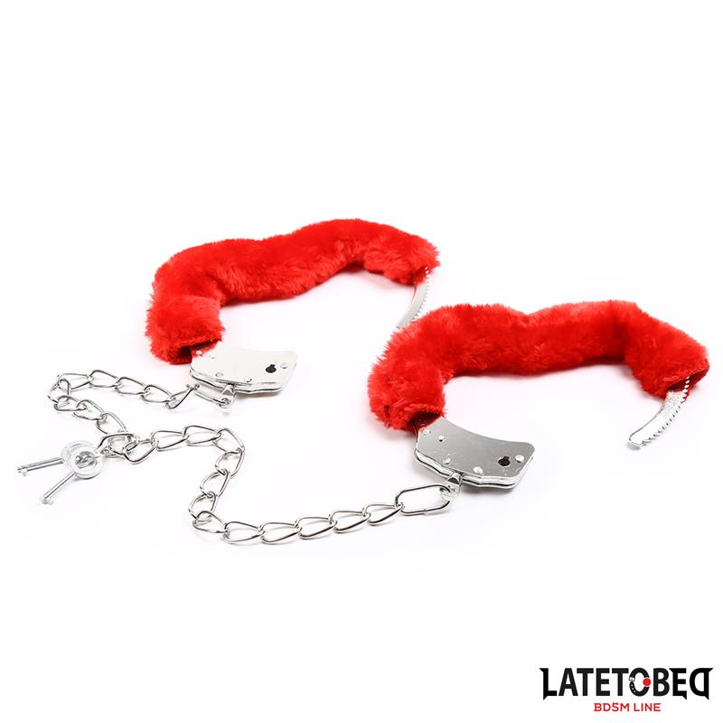 Esposas Pies Peluche Terciopelo Rojo