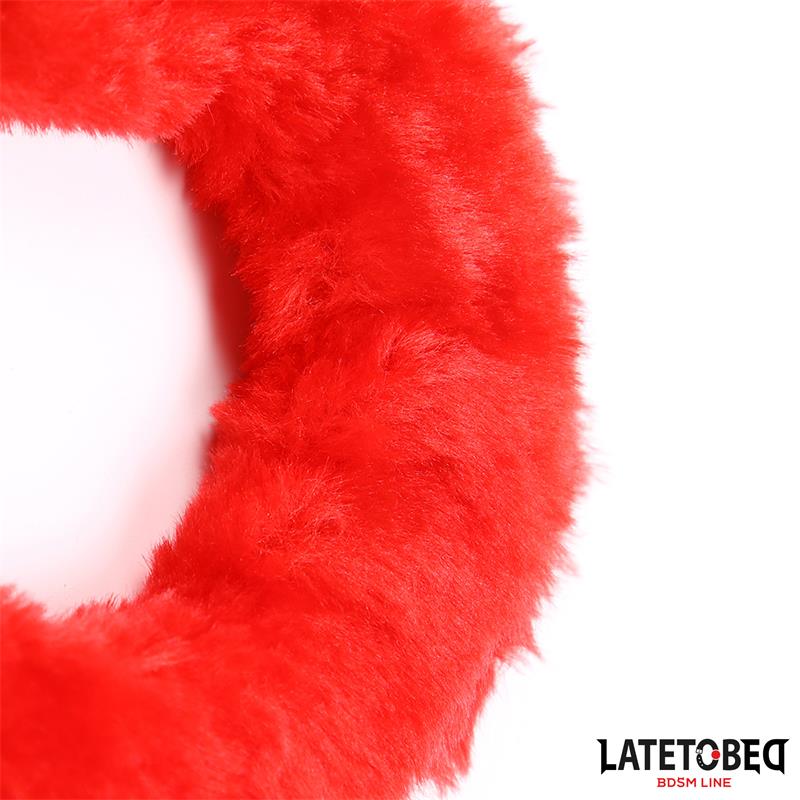 Esposas Pies Peluche Terciopelo Rojo