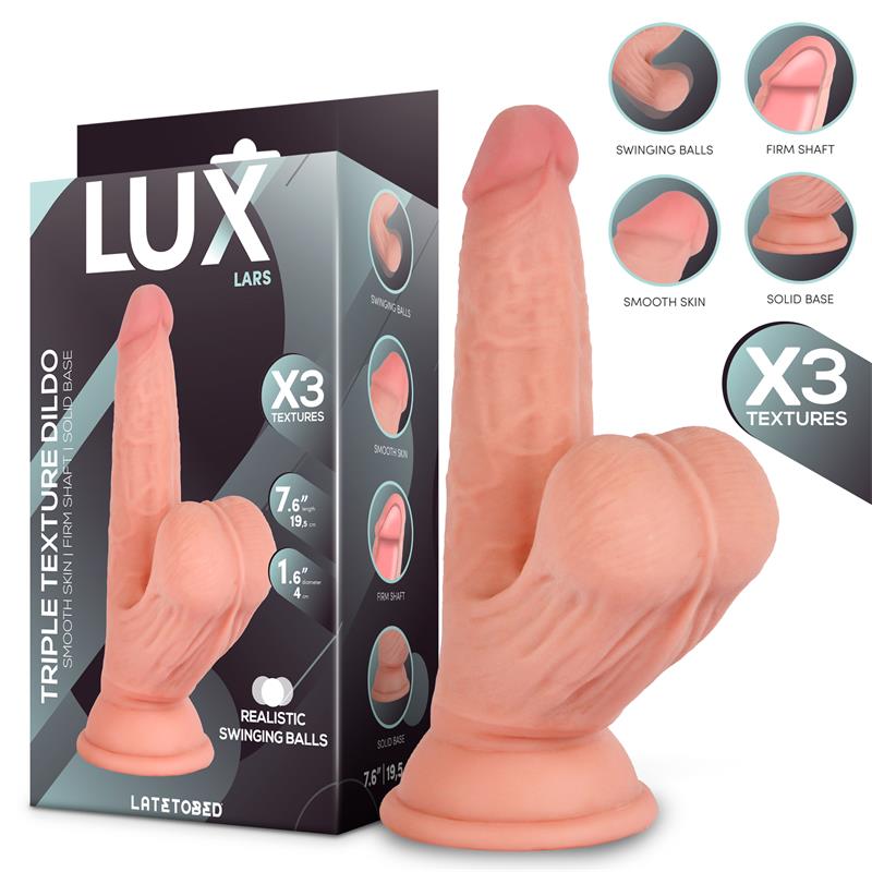 Lars Dildo Triple Densidad con Testiculos Oscilantes 76