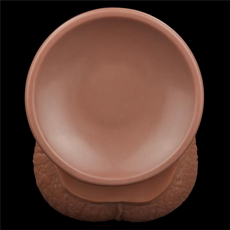 Dildo Dual Density Piel Deslizante Retractil 135