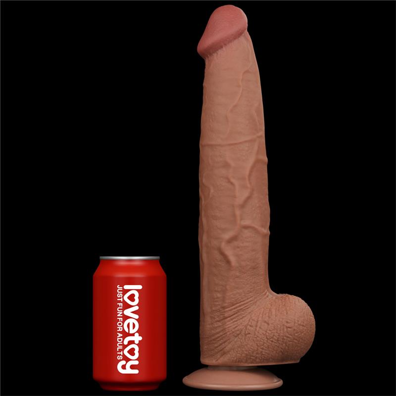 Dildo Dual Density Piel Deslizante Retractil 135