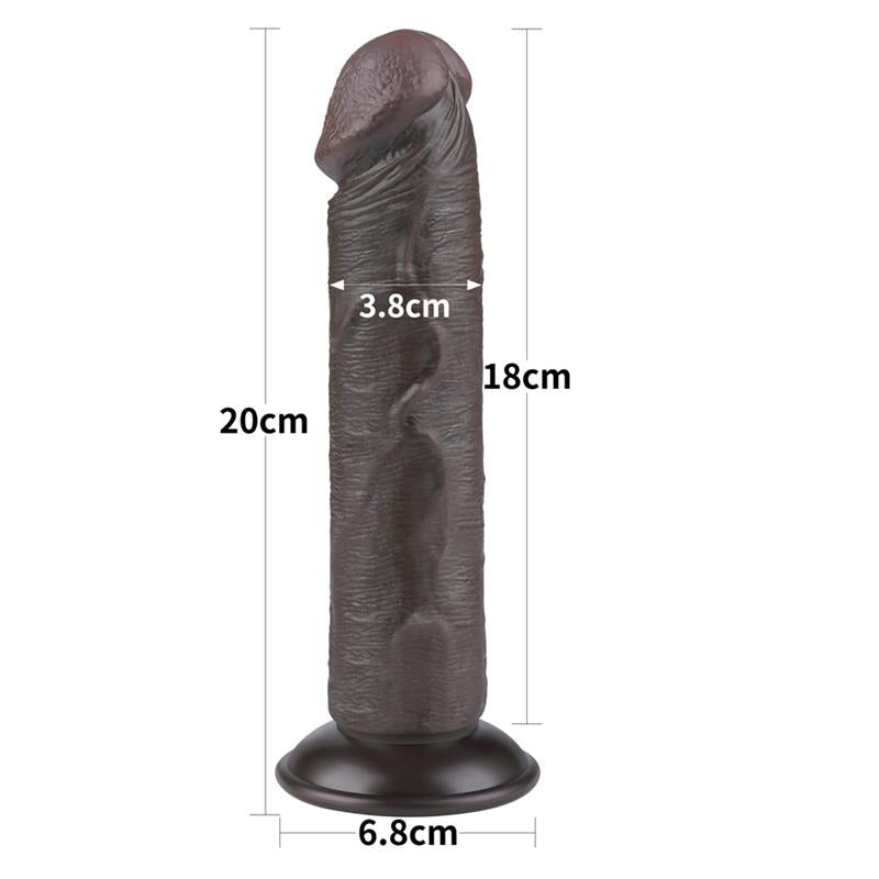 Dildo Dual Layer Piel Delizante Retractil 8