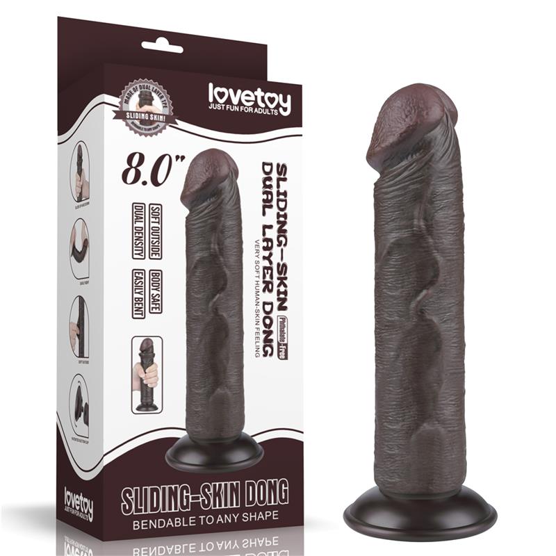 Dildo Dual Layer Piel Delizante Retractil 8