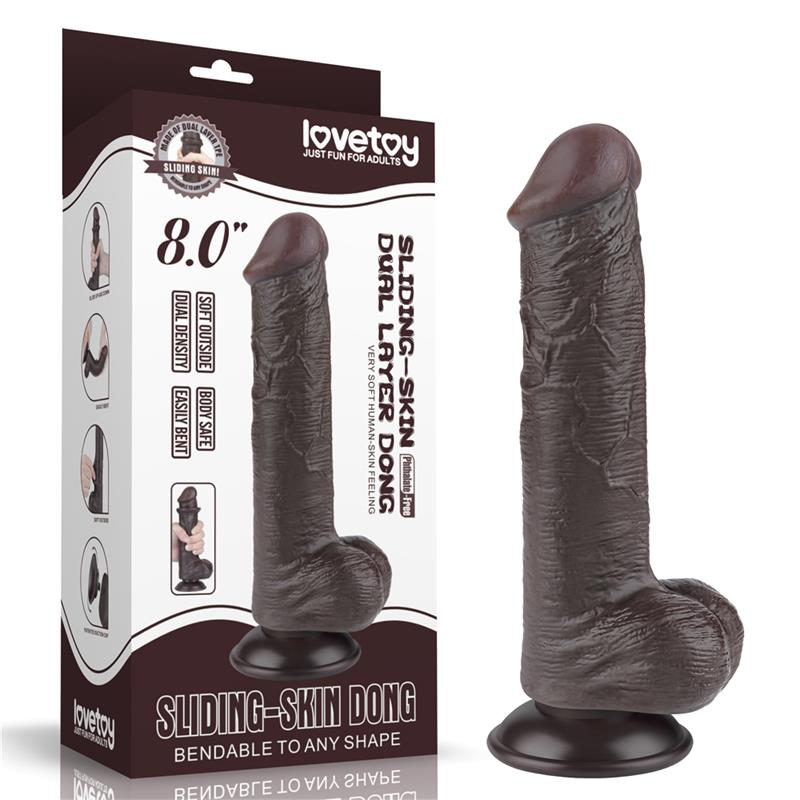 Dildo Dual Layer Piel Deslizante Retractil 8