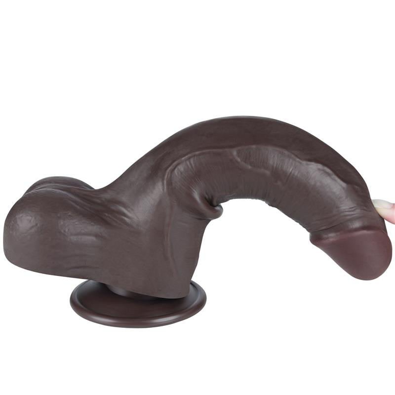 Dildo Dual Density Piel Deslizante Retractil 85