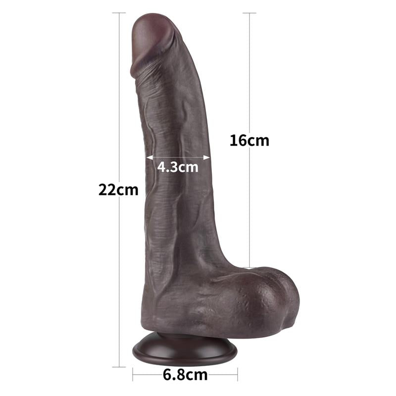 Dildo Dual Density Piel Deslizante Retractil 85