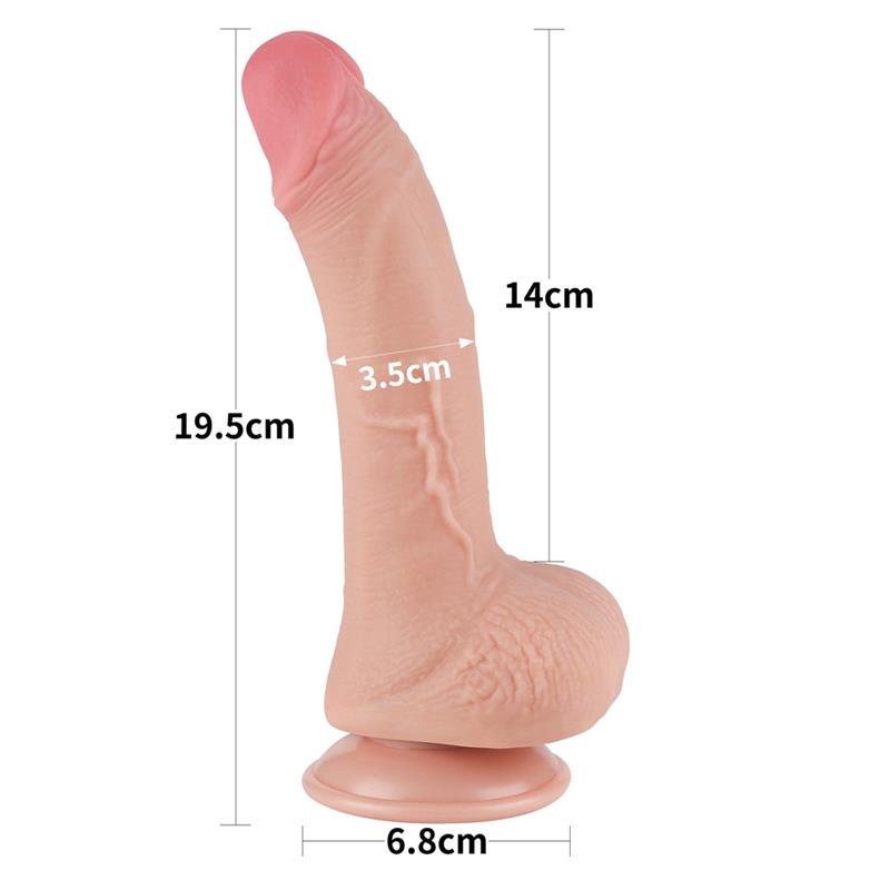 Dildo Dual Layer Piel Deslizante Retractil 75