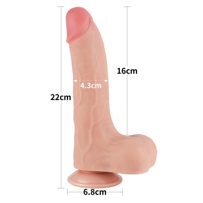 Dildo Dual Layer Piel Deslizante Retractil 85