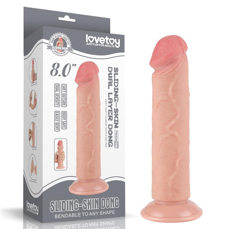 Dildo Dual Layer Piel Deslizante Retractil 8