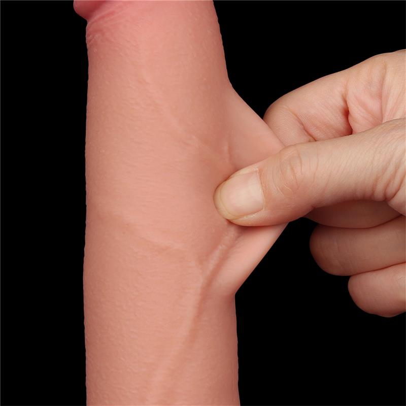 Dildo Dual Density Piel Deslizante Retractil 85