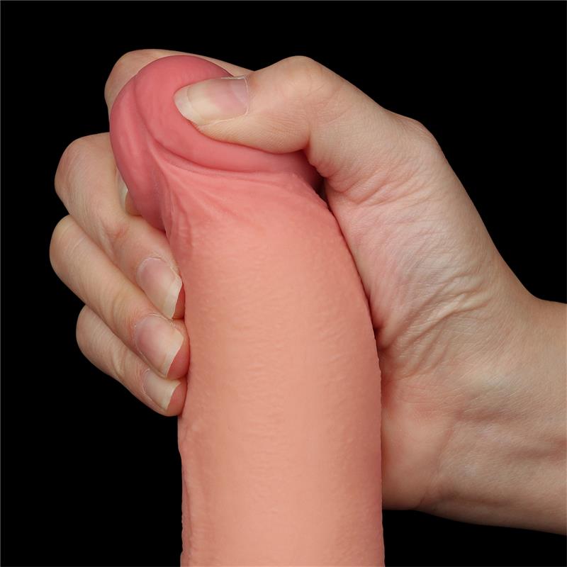 Dildo Dual Density Piel Deslizante Retractil 85