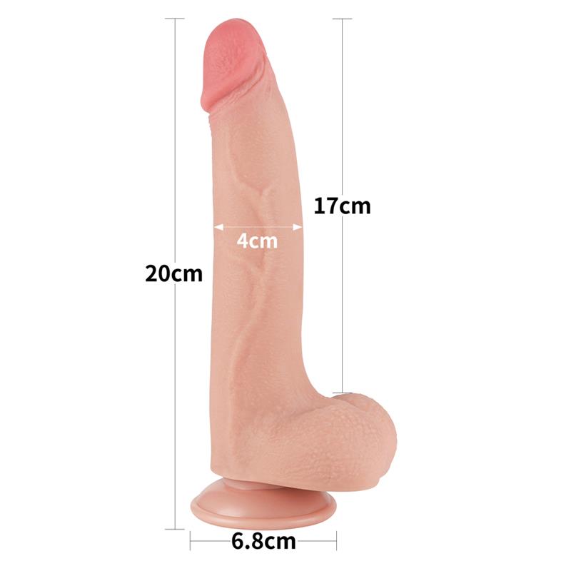 Dildo Dual Density Piel Deslizante Retractil 85