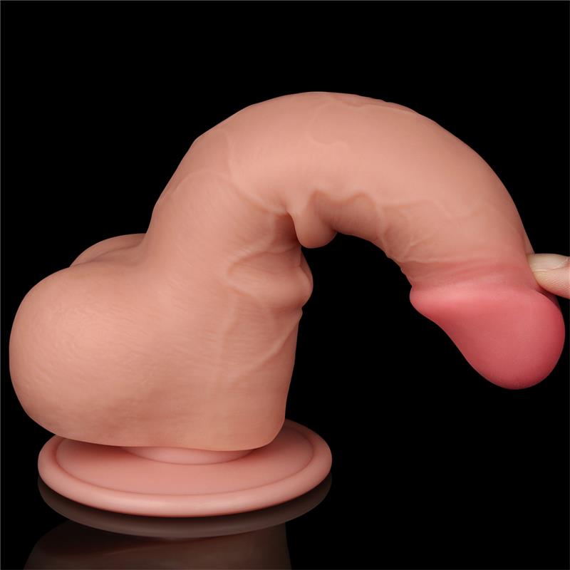 Dildo Dual Layer Piel Deslizante Retractil 75