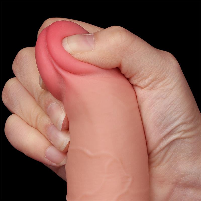 Dildo Dual Layer Piel Deslizante Retractil 75