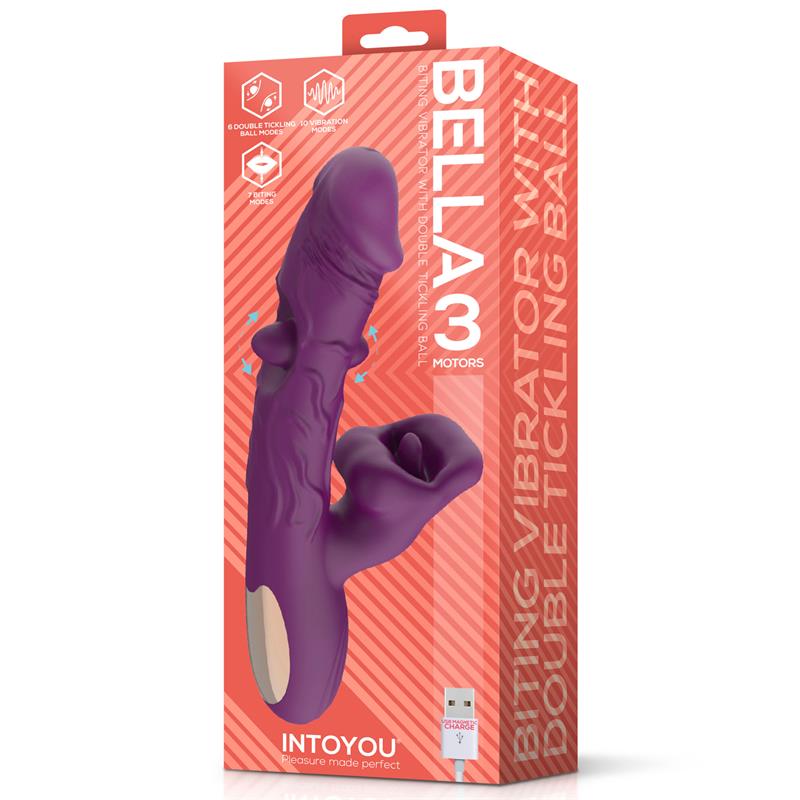 Bella Vibrador Doble Bola Cosquilleante y Mordisqueo 3 Motores