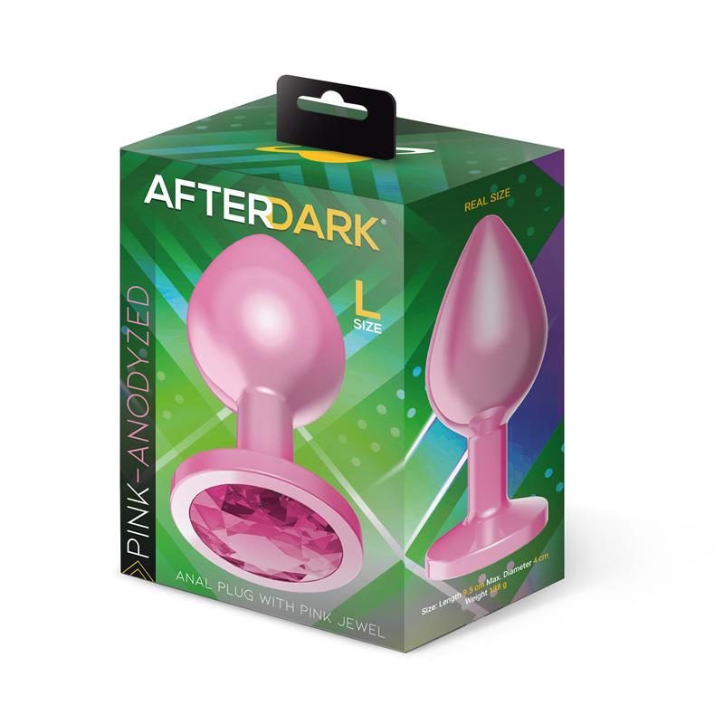 Plug Anal Anodizado Rosa con Rosa Talla L