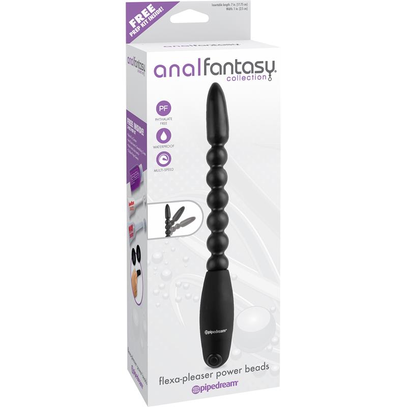 Bolas Anales con Vibracion Flexa Pleaser Negro