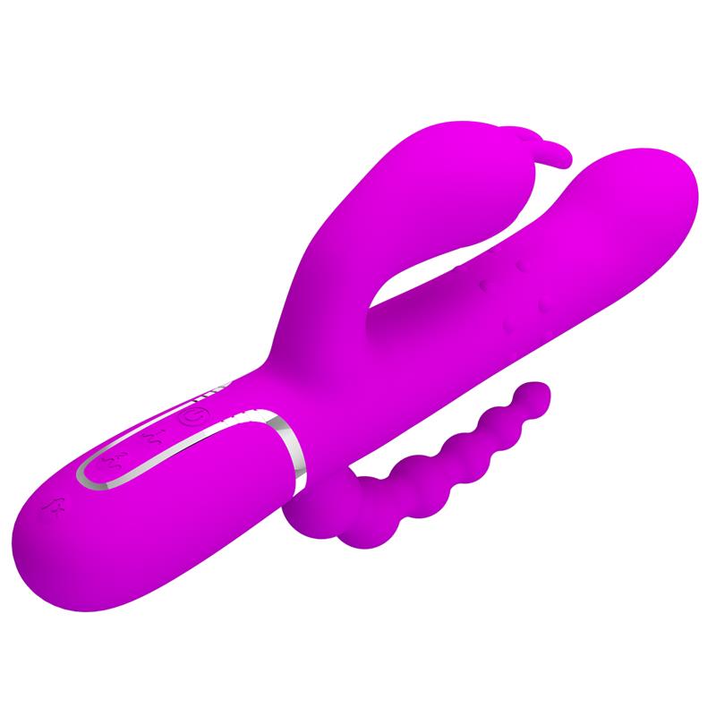 Cammy 4 in 1 Vibrador con Bolas Rotadoras y Cadena Anal