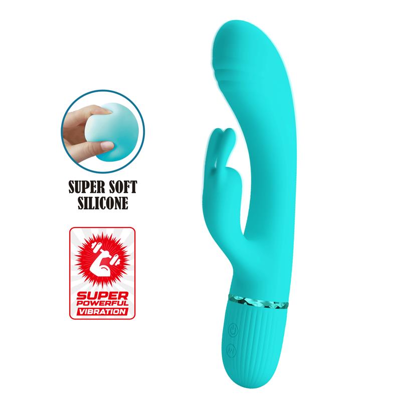Scocco Vibrador con Rabbit Turquesa