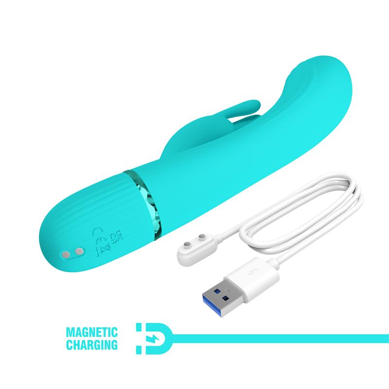 Scocco Vibrador con Rabbit Turquesa