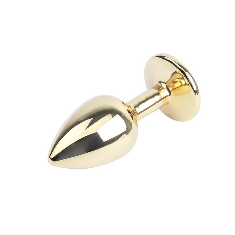 Plug Anal Dorado con Gema Azul