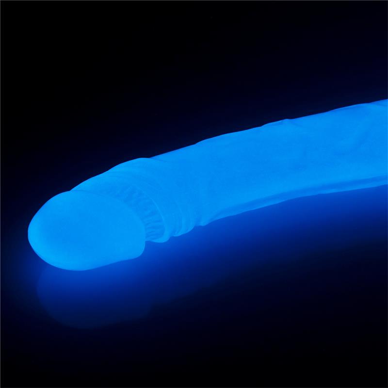 Dildo Doble Lumino 145 Luz Azul