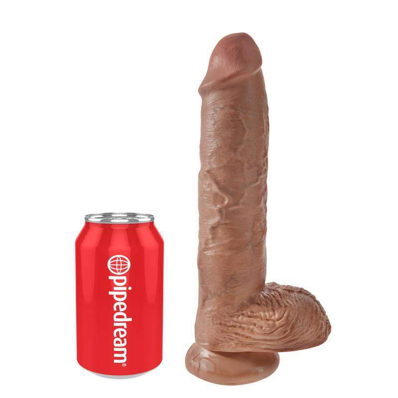 Dildo Reaslista con Testiculos 10 Bronceado