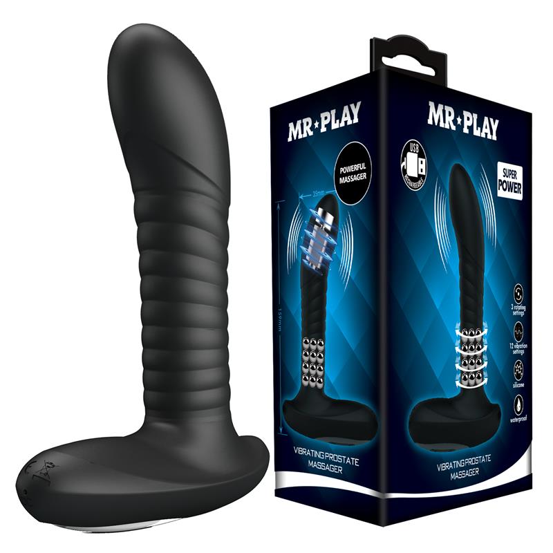 Masajeador Prostatico con Vibracion y Bolas Rotadoras