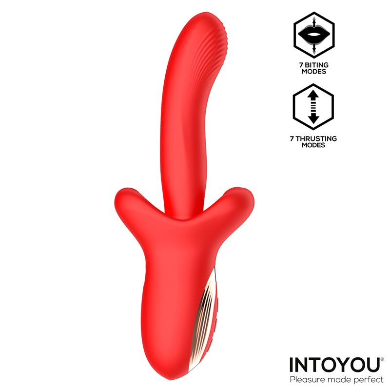 Vyron Vibrador con Thrusting y Biting Mordisqueo