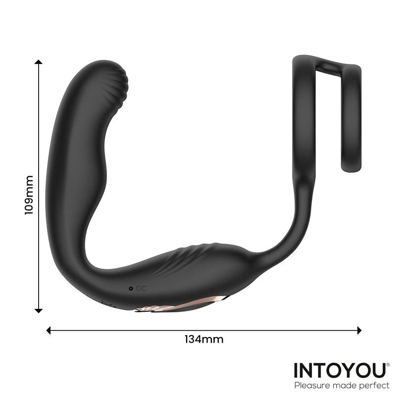 Bruce Masajeador Prostatico 360º y Doble Anillo con Vibracion