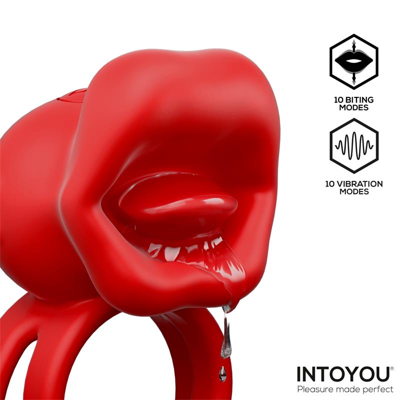 Bittey Anillo Vibrador con Biting Mordisqueo