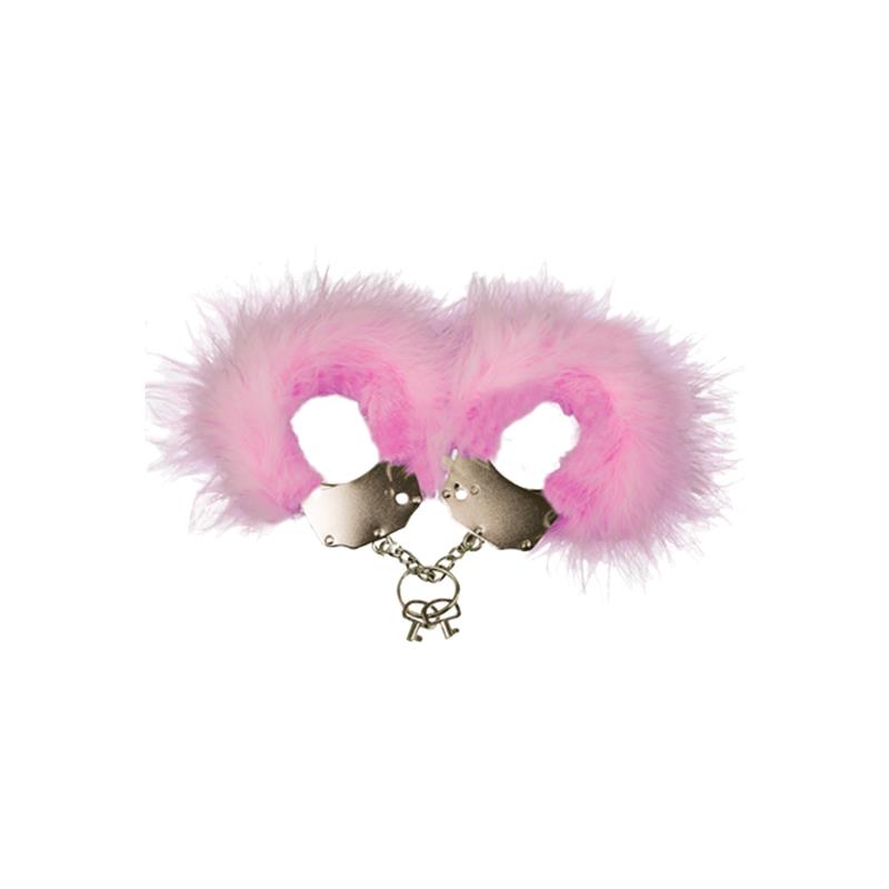 Esposas Metal con Plumas Rosa
