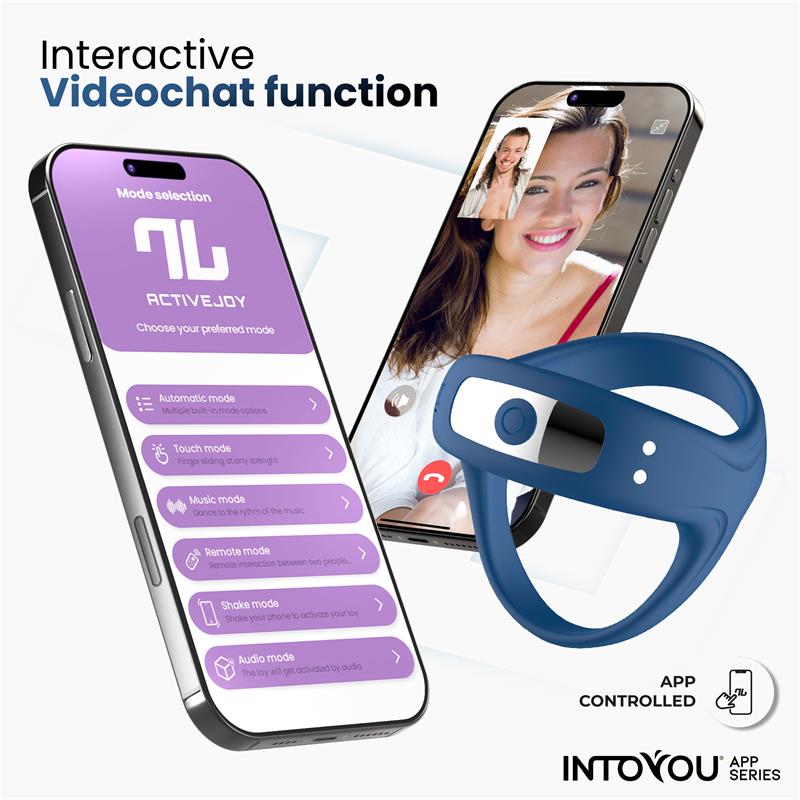 Rank Anillo Vibrador con App Azul