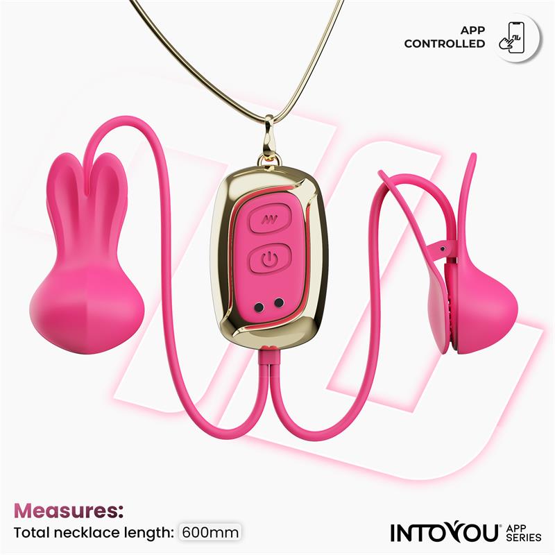 Tickly Pinzas para Pezones con Vibracion Control y Collar con APP