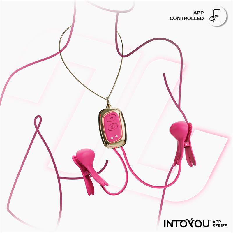 Tickly Pinzas para Pezones con Vibracion Control y Collar con APP