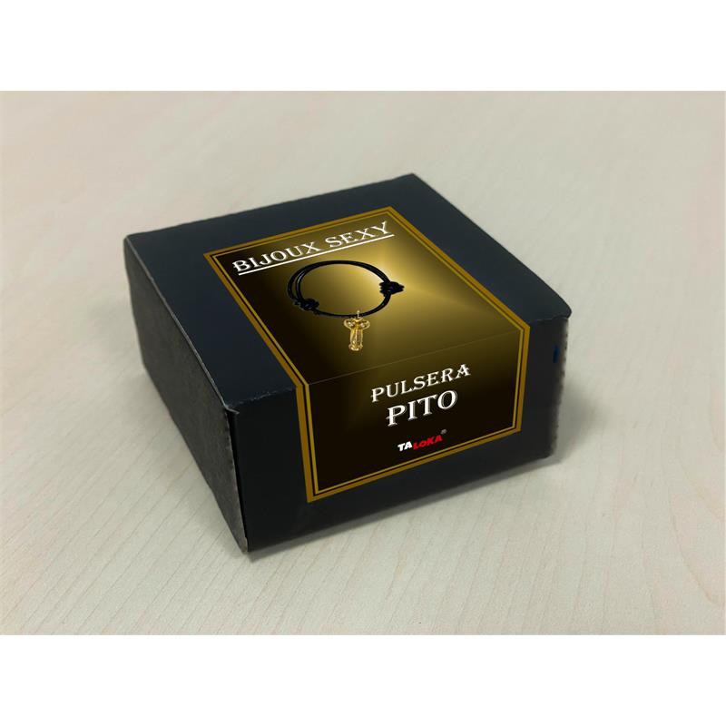 Pulseira dourada em formato de pênis.