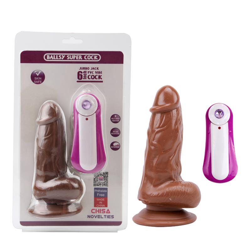 Dildo Jumbo Jack 6 con Vibracion marron