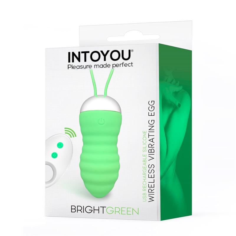 Ovo vibratório com controle remoto Brightgreen USB de silicone