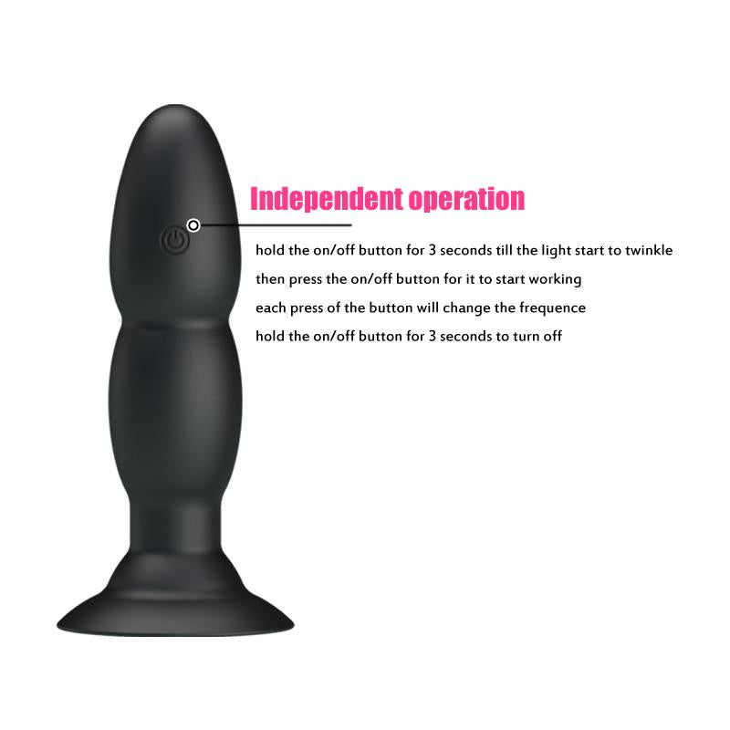 Plugue anal vibratório e giratório