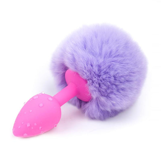 Plugue anal pompom roxo claro tamanho P