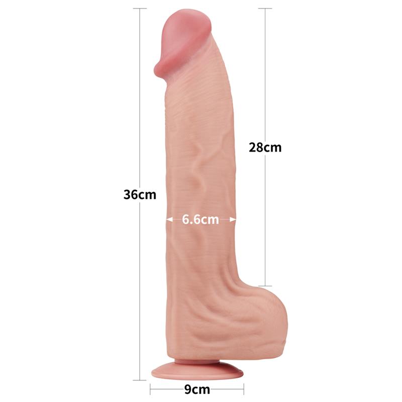 Dildo retrátil de couro de camada dupla 14